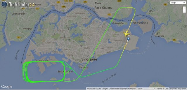 SG50 A380 flight route